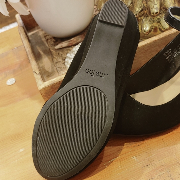 New black suede/leather heels with ankle straps - Picture 3 of 6